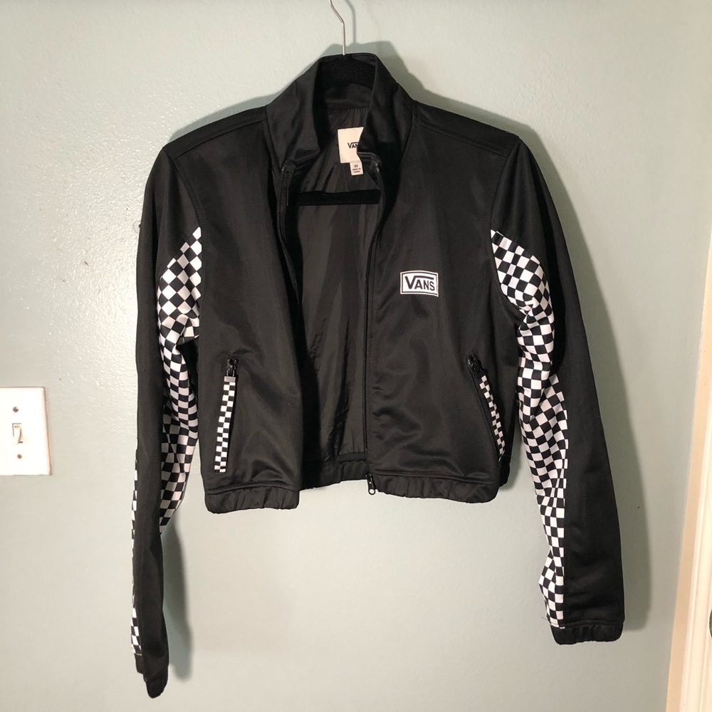 Vans, slightly cropped, checkered jacket